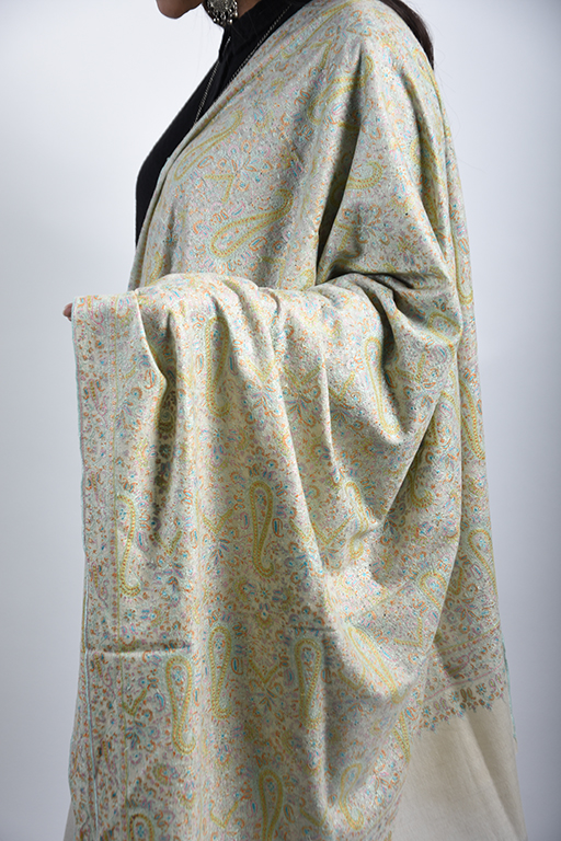 Pure Pashmina Sozni Embroidered Jamawar